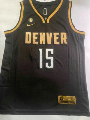 NBA 15 Jokic Nuggets 23-24 Maillot noir or brodé